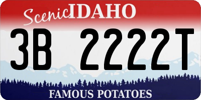 ID license plate 3B2222T