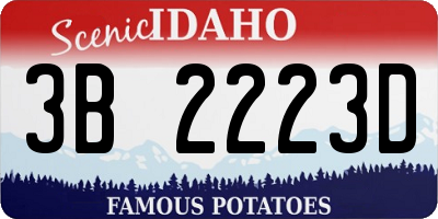 ID license plate 3B2223D