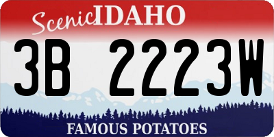 ID license plate 3B2223W