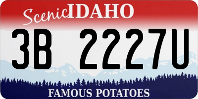 ID license plate 3B2227U