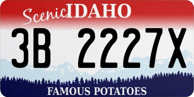 ID license plate 3B2227X
