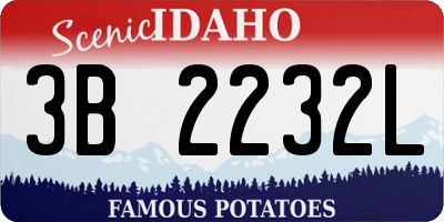 ID license plate 3B2232L