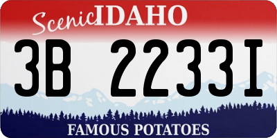 ID license plate 3B2233I
