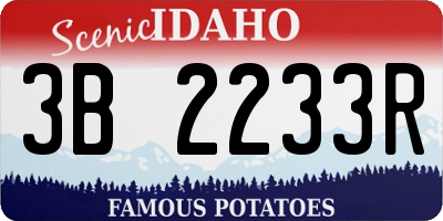 ID license plate 3B2233R