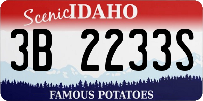 ID license plate 3B2233S