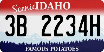 ID license plate 3B2234H