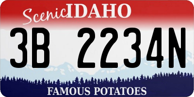 ID license plate 3B2234N