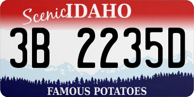 ID license plate 3B2235D