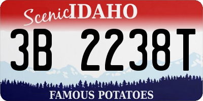 ID license plate 3B2238T