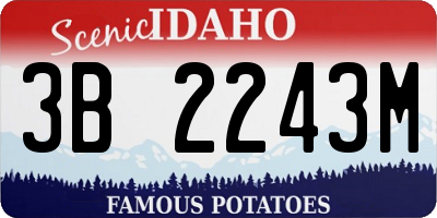 ID license plate 3B2243M