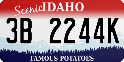 ID license plate 3B2244K