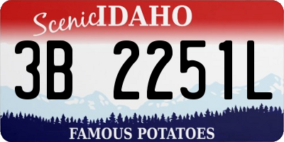 ID license plate 3B2251L