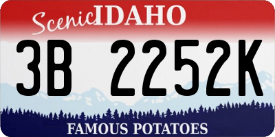ID license plate 3B2252K