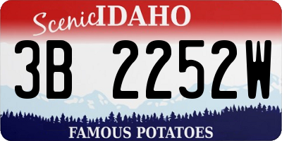 ID license plate 3B2252W