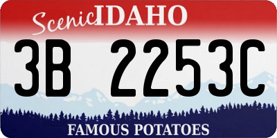 ID license plate 3B2253C