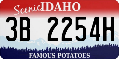 ID license plate 3B2254H