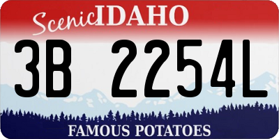 ID license plate 3B2254L