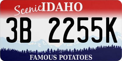 ID license plate 3B2255K