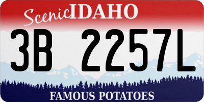 ID license plate 3B2257L