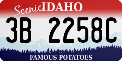 ID license plate 3B2258C
