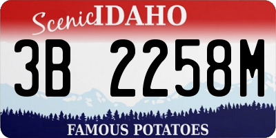 ID license plate 3B2258M