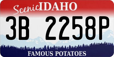 ID license plate 3B2258P