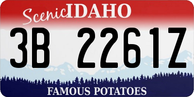 ID license plate 3B2261Z