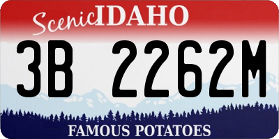 ID license plate 3B2262M