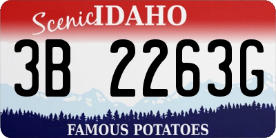 ID license plate 3B2263G