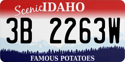 ID license plate 3B2263W