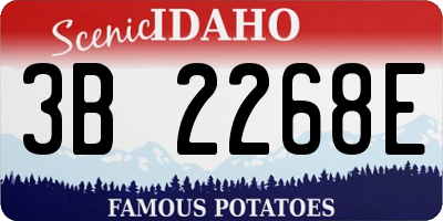 ID license plate 3B2268E