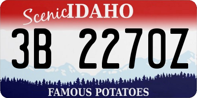 ID license plate 3B2270Z