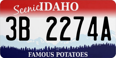 ID license plate 3B2274A