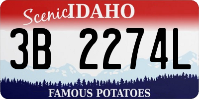 ID license plate 3B2274L