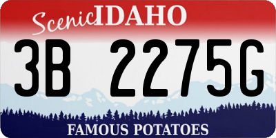 ID license plate 3B2275G