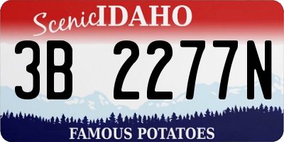 ID license plate 3B2277N