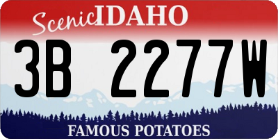 ID license plate 3B2277W