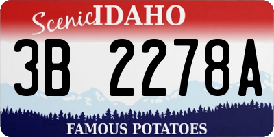 ID license plate 3B2278A