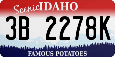 ID license plate 3B2278K