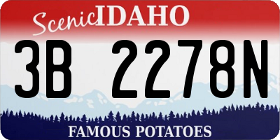 ID license plate 3B2278N