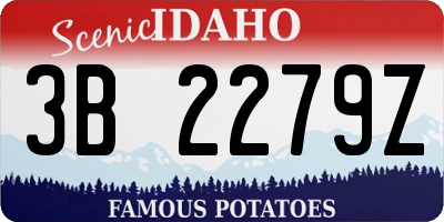 ID license plate 3B2279Z