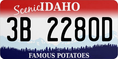 ID license plate 3B2280D