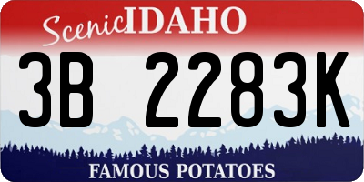 ID license plate 3B2283K