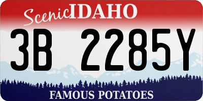 ID license plate 3B2285Y