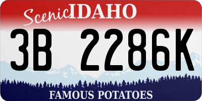 ID license plate 3B2286K