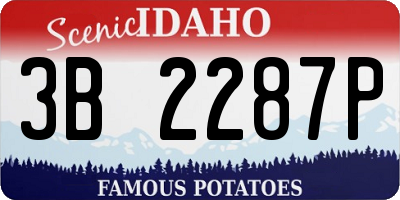 ID license plate 3B2287P