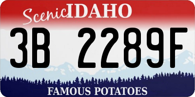 ID license plate 3B2289F