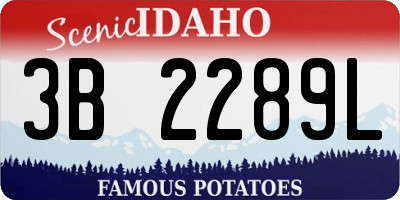 ID license plate 3B2289L