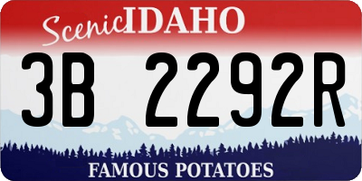ID license plate 3B2292R