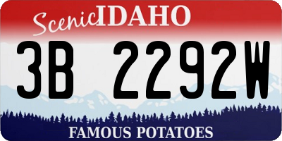 ID license plate 3B2292W